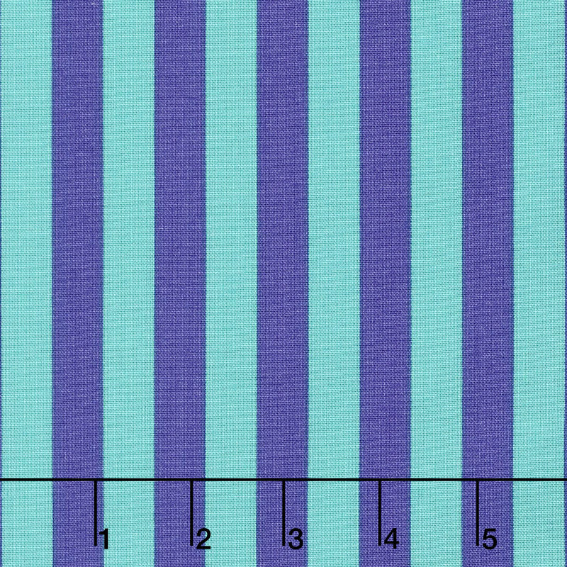 Tula Pink's All Stars - Pom Poms & Stripes Tent Stripe Iris Yardage