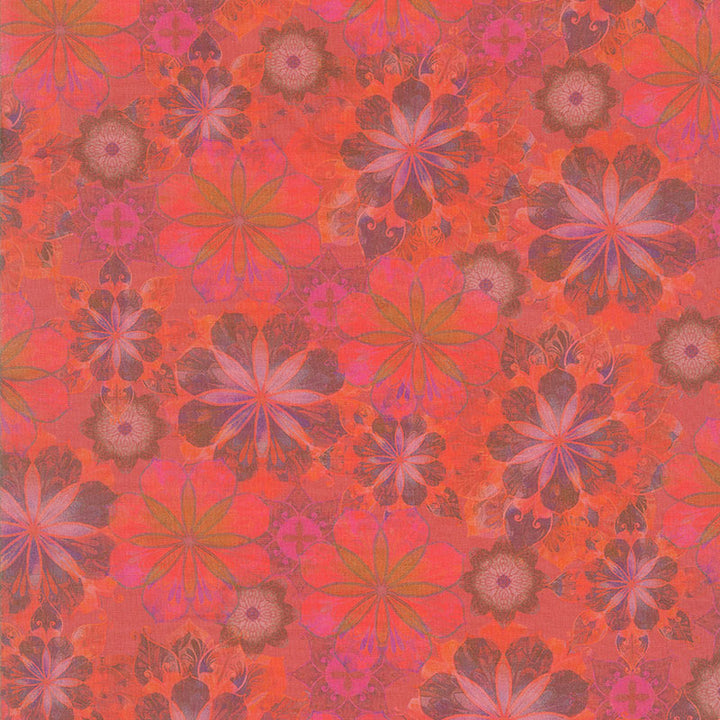 Venice - Flowers Red Digitally Printed Yardage
