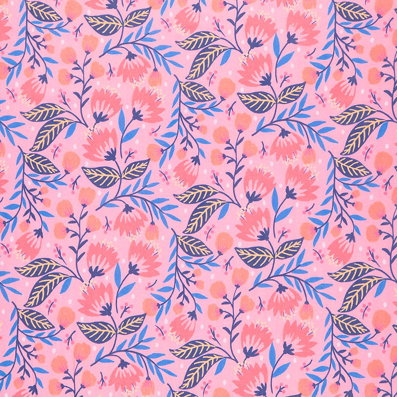 Vibrant Blooms - Parlor Blue Yardage