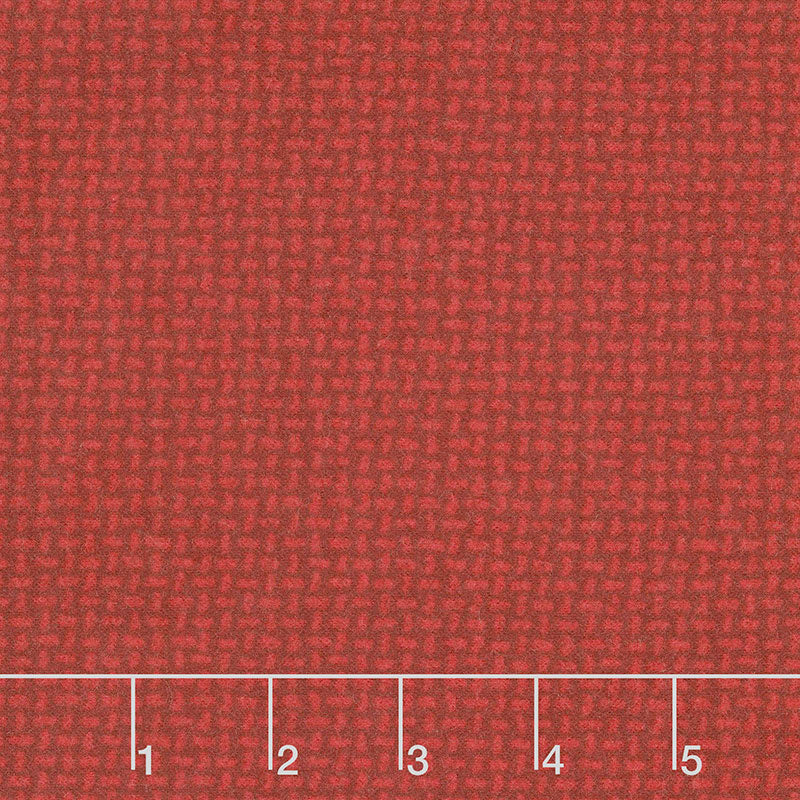 Woolies Flannel - Basket Weave Dark Red Yardage